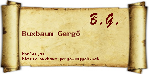 Buxbaum Gergő névjegykártya